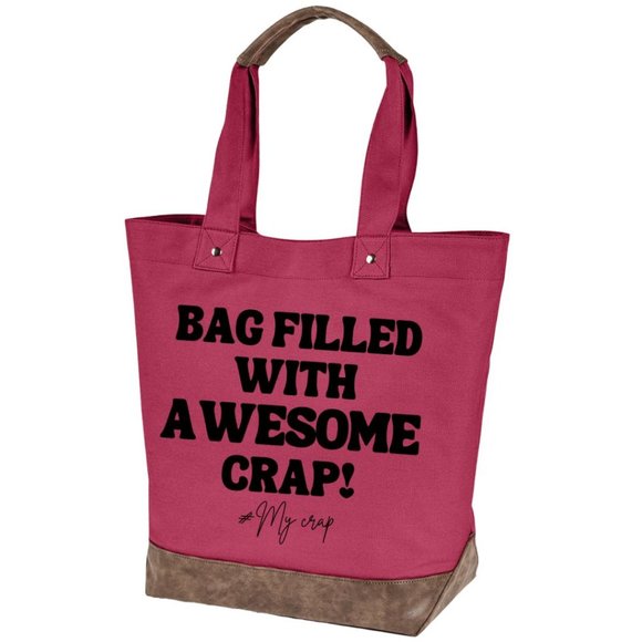 Bag filled with awesome crap quality canvas tote bag by Authentic pigment - Picture 1 of 5